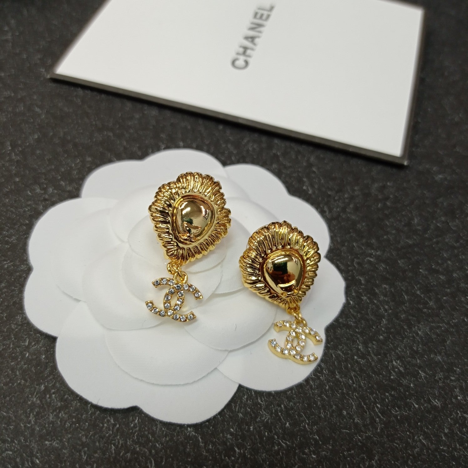 C  lion head earrings