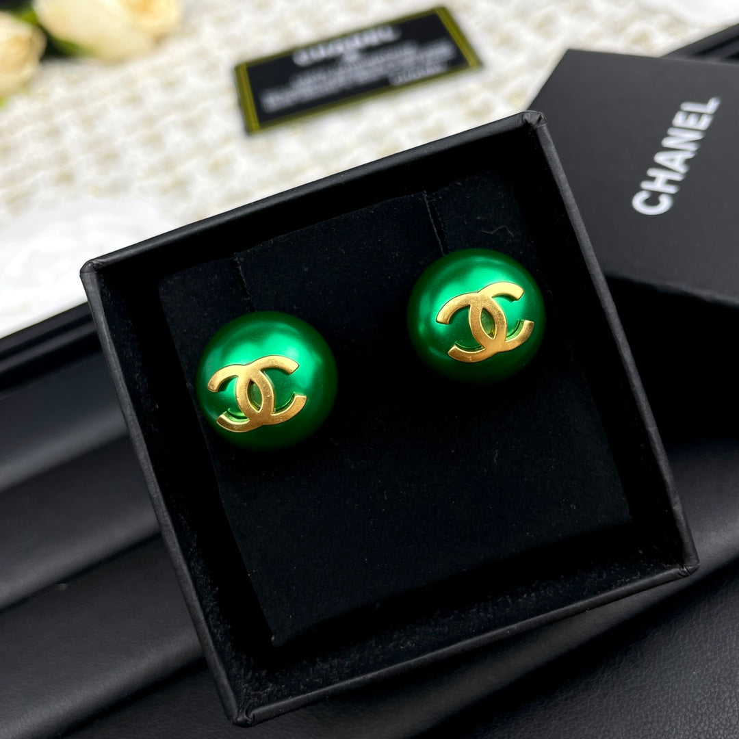 C new green earrings