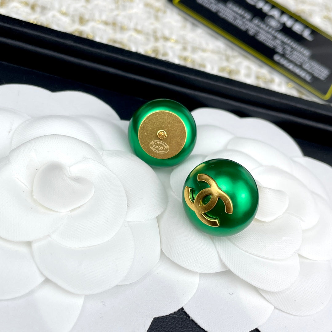 C new green earrings