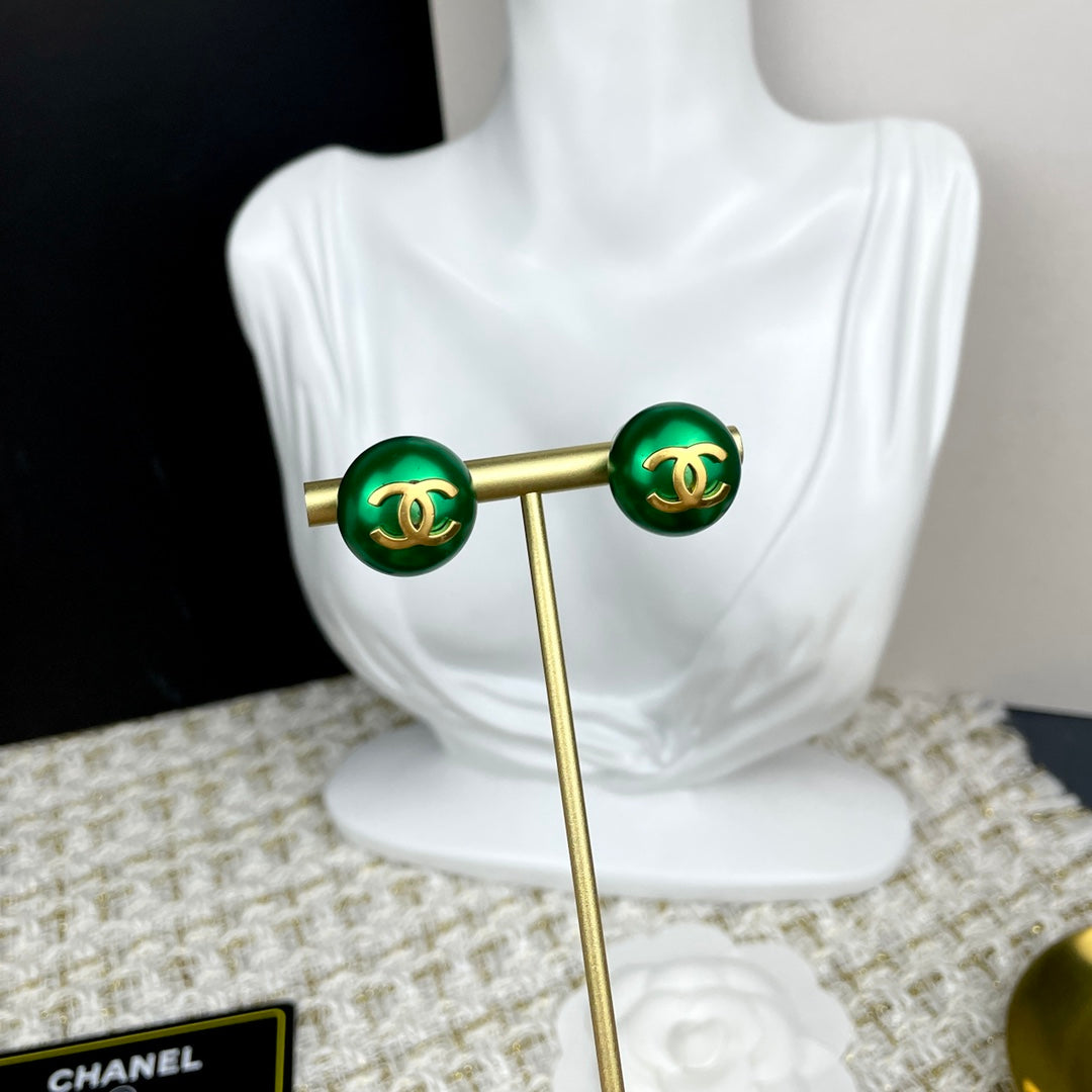 C new green earrings