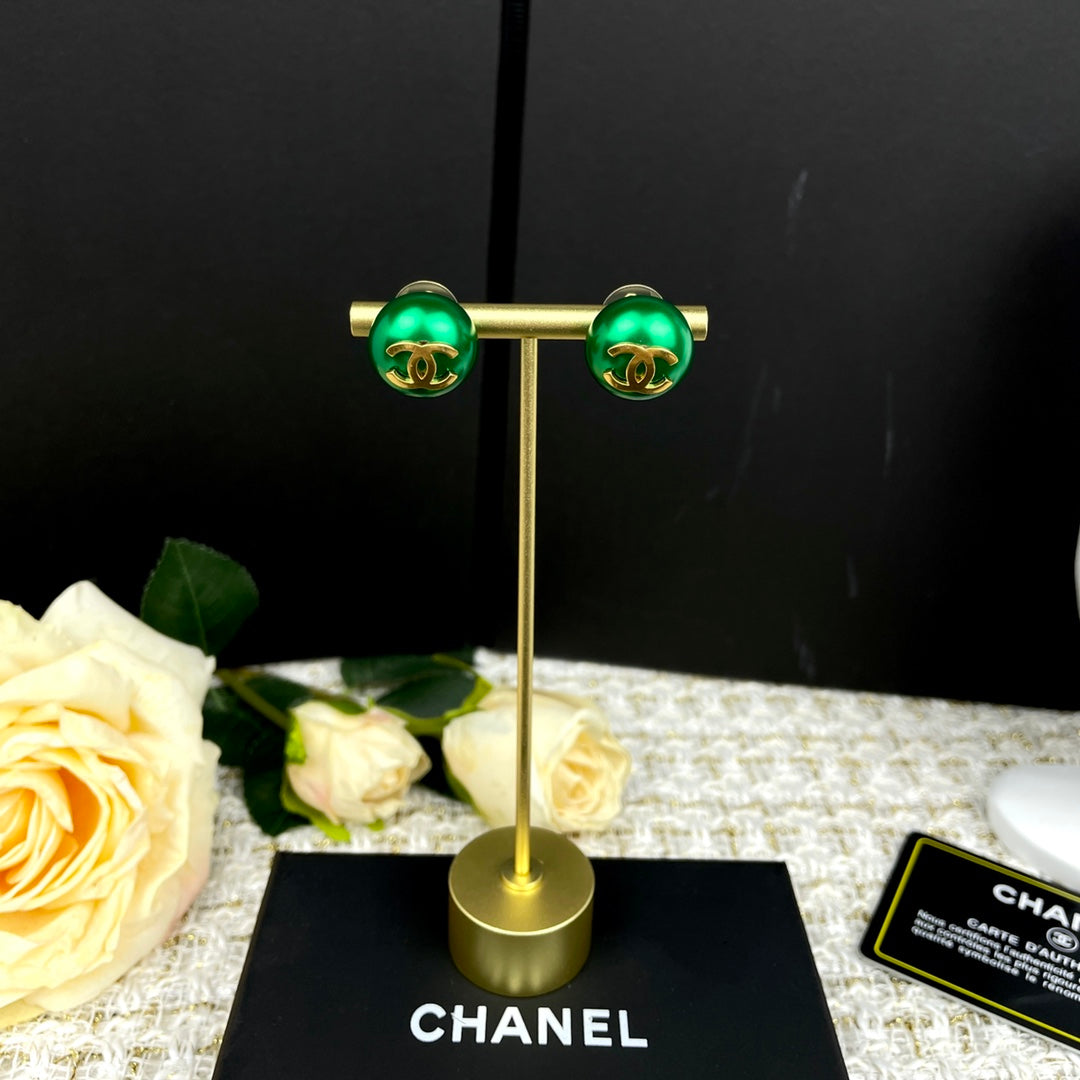 C new green earrings