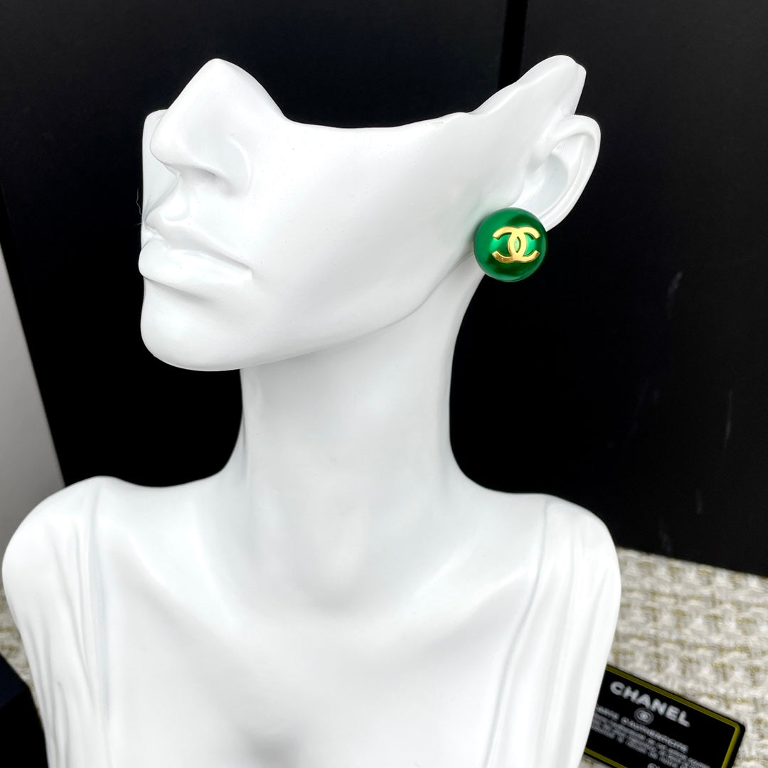 C new green earrings