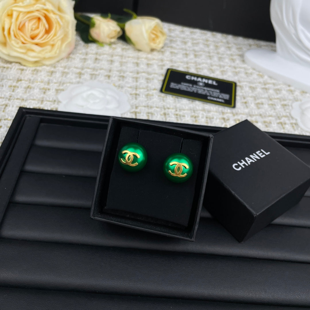 C new green earrings