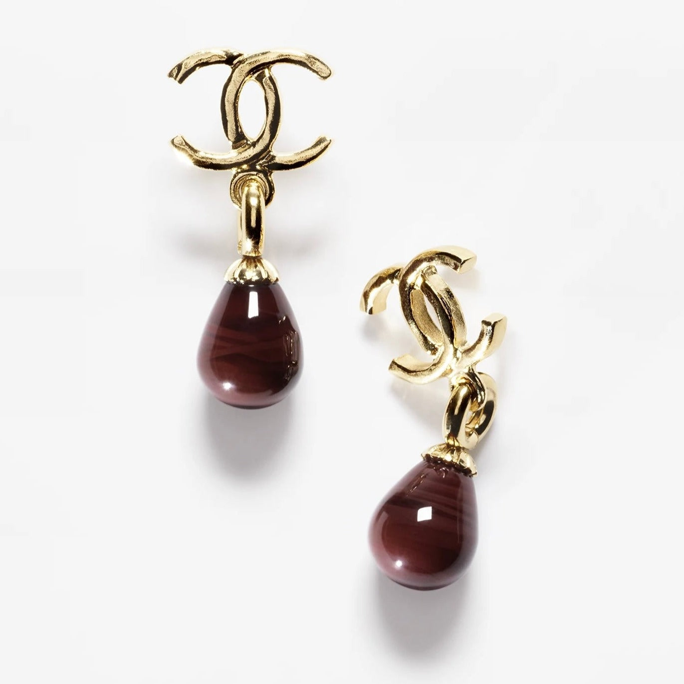 C  new red glass drop earrings