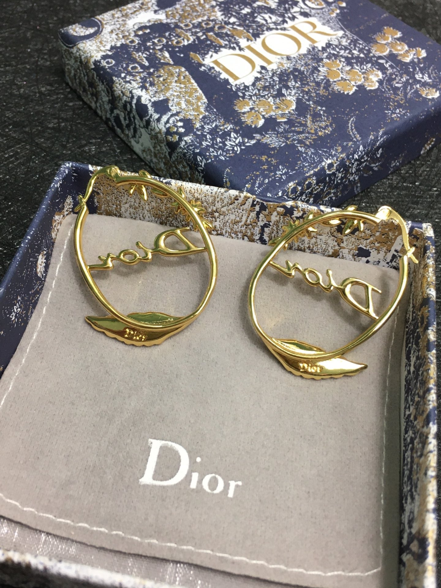 D  new wing letter earrings