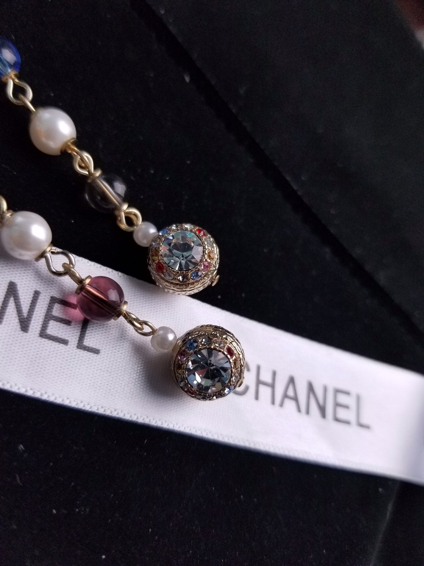 C  new colored diamond asymmetric tassel earrings