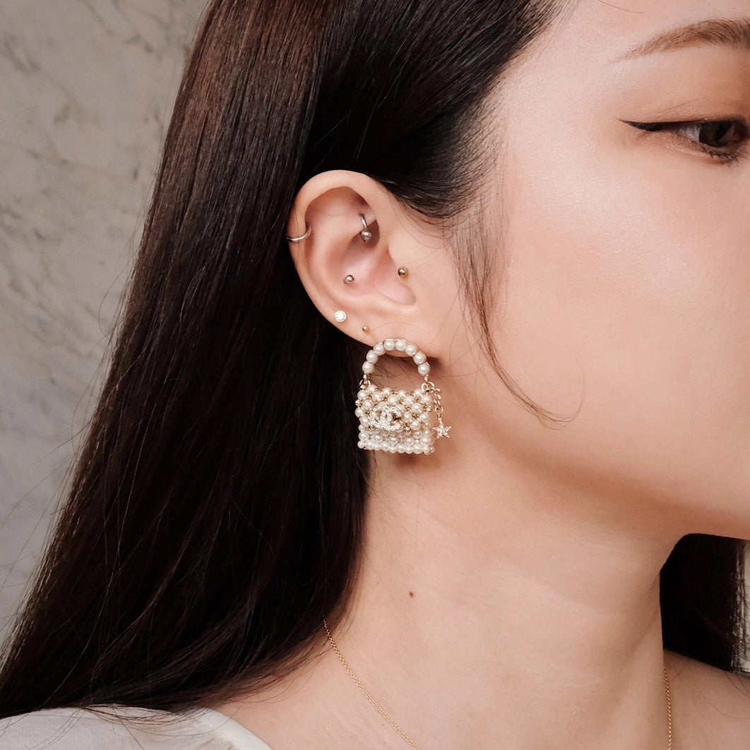 New braided pearl earrings