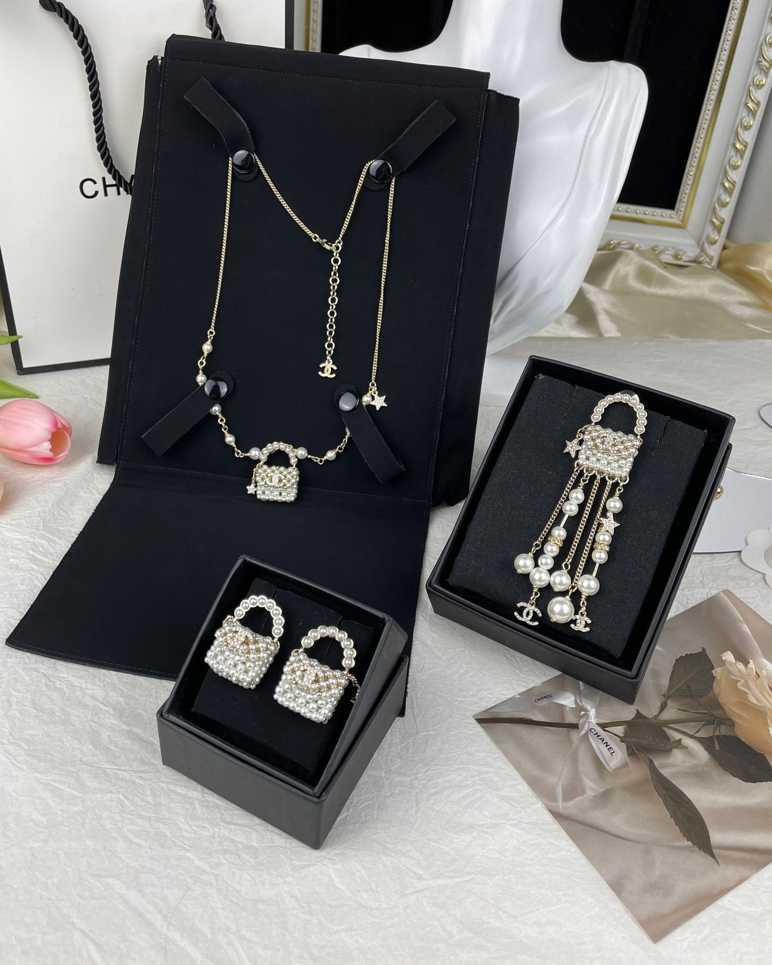 New braided pearl earrings