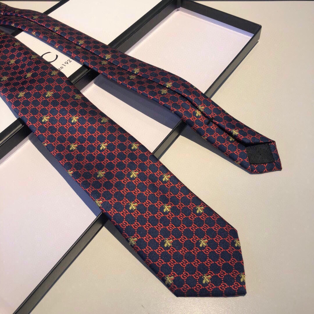 Men's silk tie with all-over interlocking G pattern