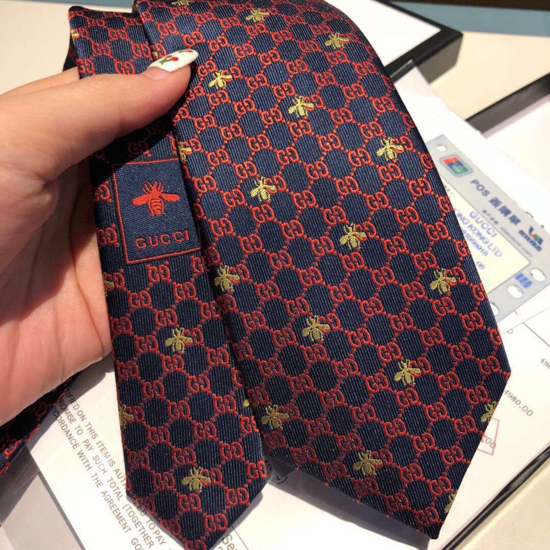 Men's silk tie with all-over interlocking G pattern