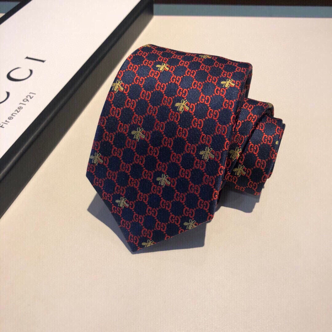 Men's silk tie with all-over interlocking G pattern