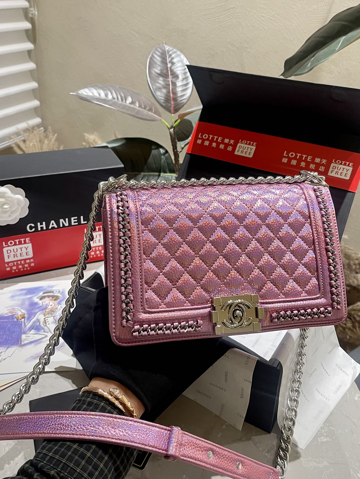 C new colorful woven rhombus hot bag