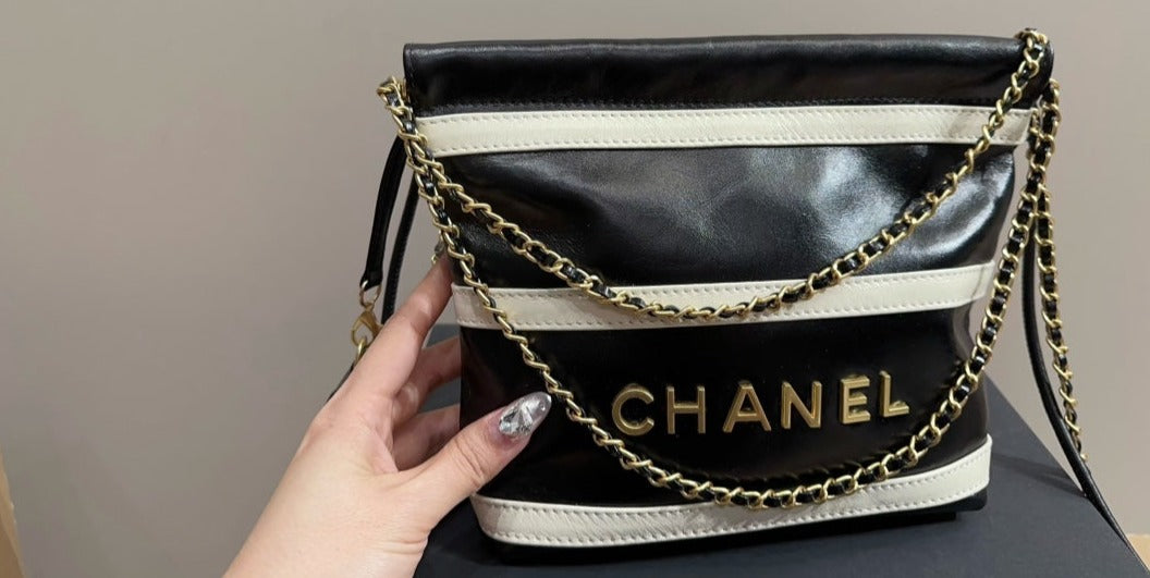 Black and white CH shopping bag