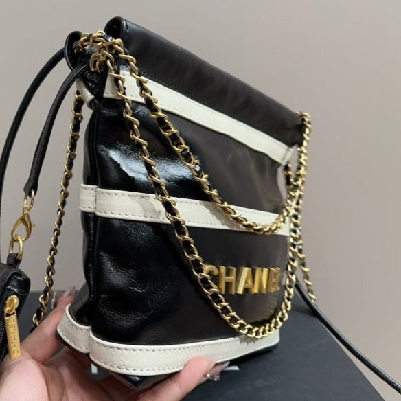 Black and white CH shopping bag