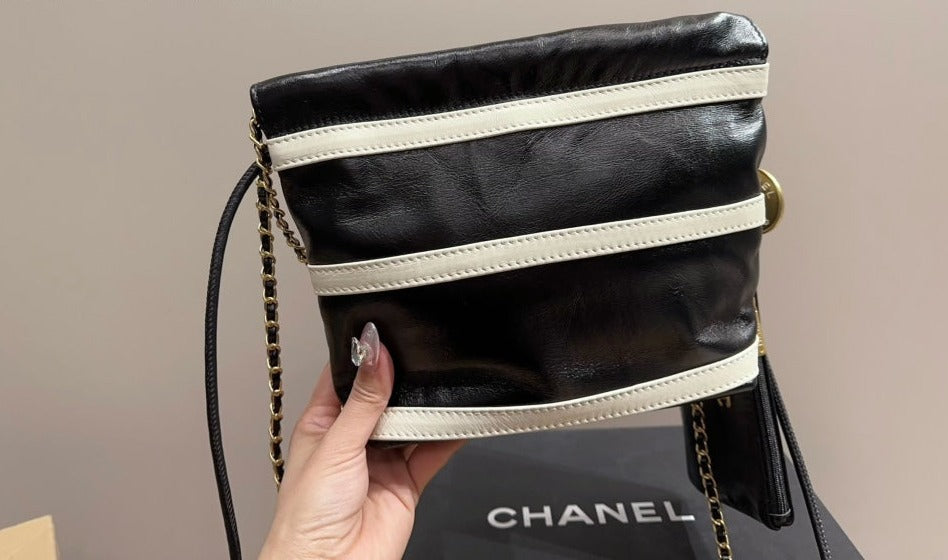 Black and white CH shopping bag